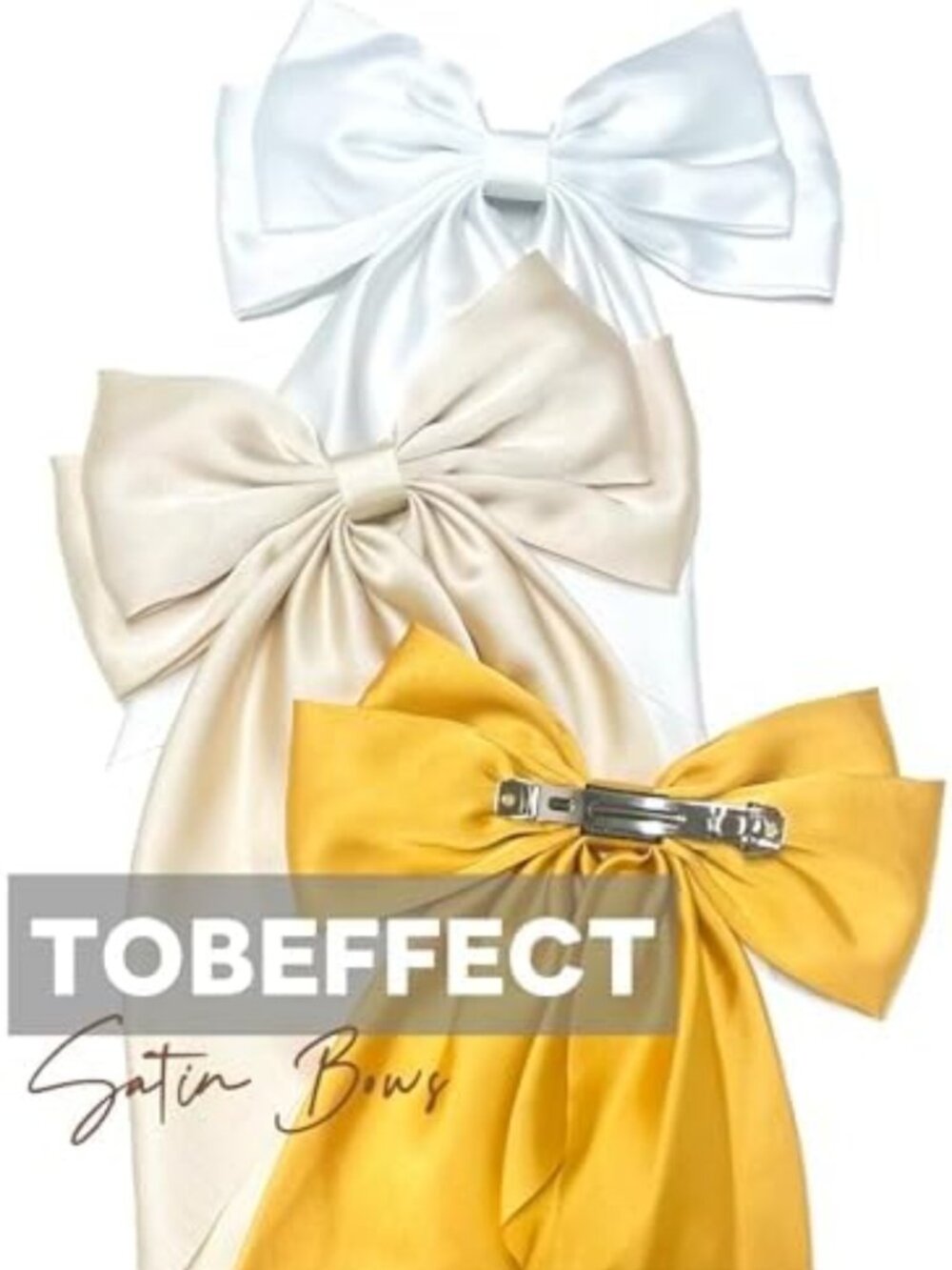 Vintage Hair Bows for Women | Long Tail Ribbon Clips | Stylish Hair Accessories - Picture 5 of 6